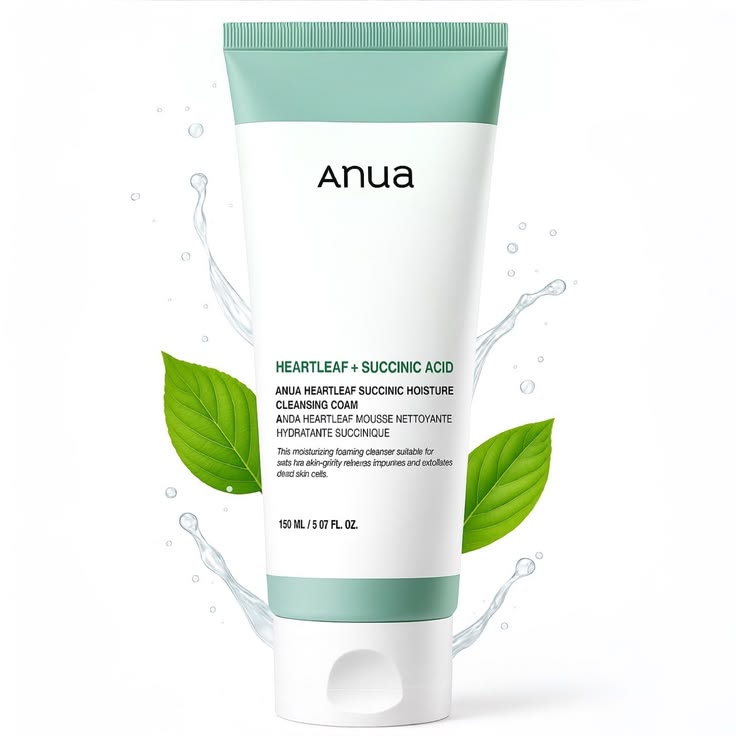 Anua Heartleaf + Succinic Acid Moisture Cleansing Foam 150ml