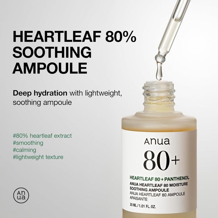 ANUA Heartleaf 80+ Moisture Soothing Ampoule