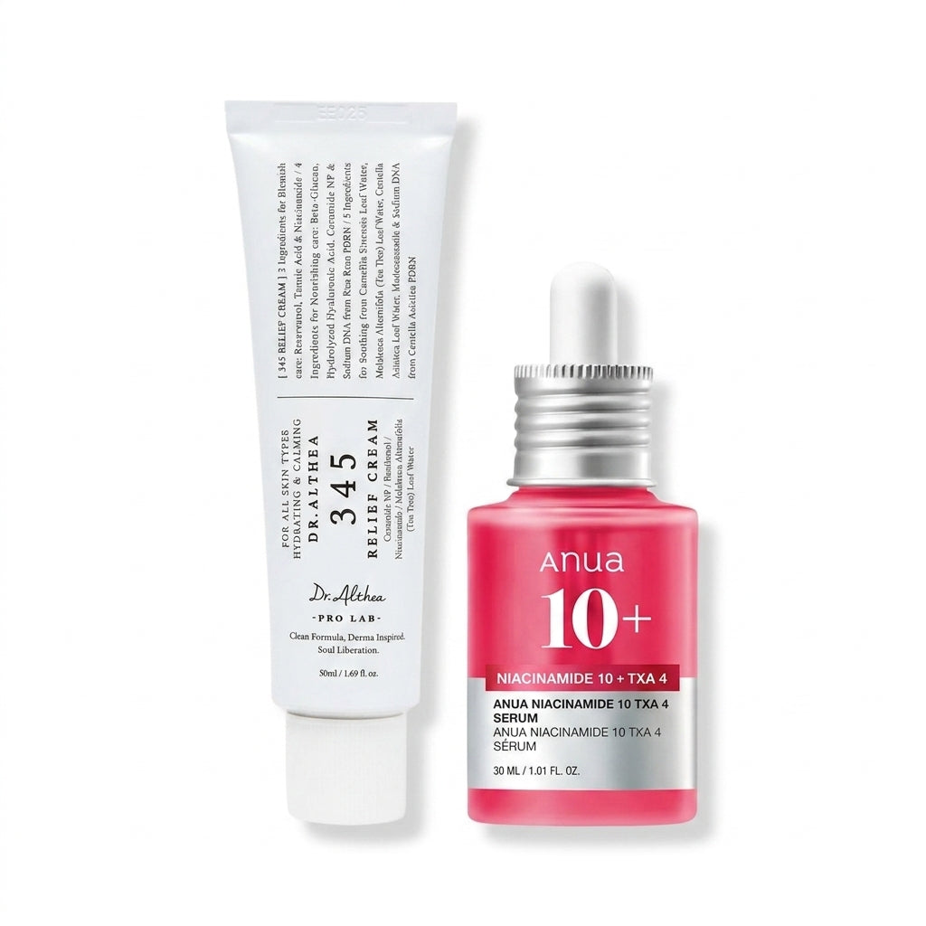 Anua Niacinamide 10% + TXA 4% Serum + Dr. Althea 345 Relief Cream